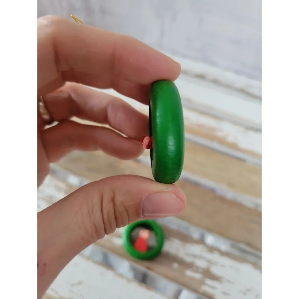 Wooden green soldier mini vintage‎ ornament